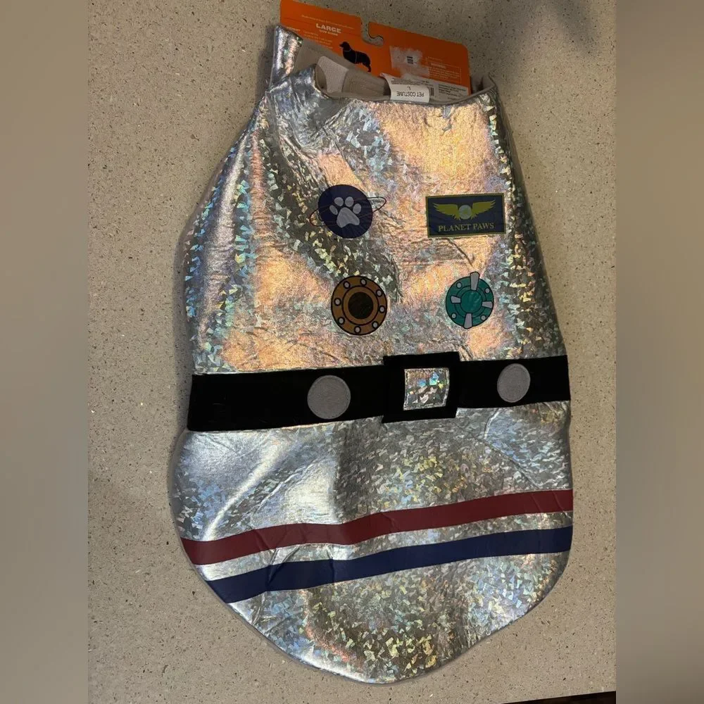 Silver Holographic Dog Costume